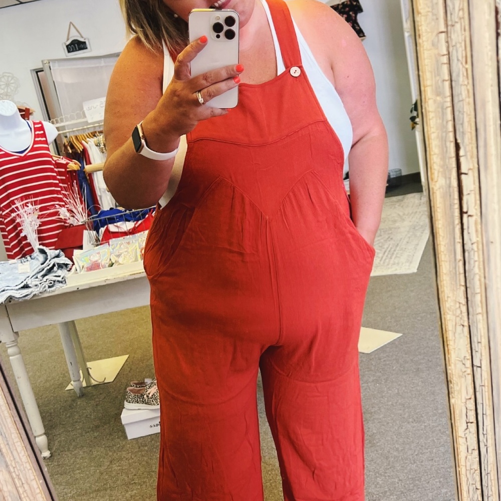 Oddi Woven Overalls Orange